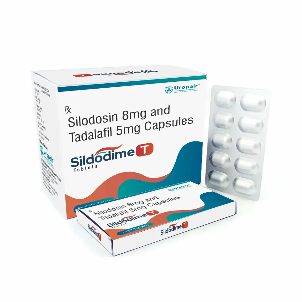Silodosin 8 mg + Tadalafil 5 mg Tablet top Manufacturer India